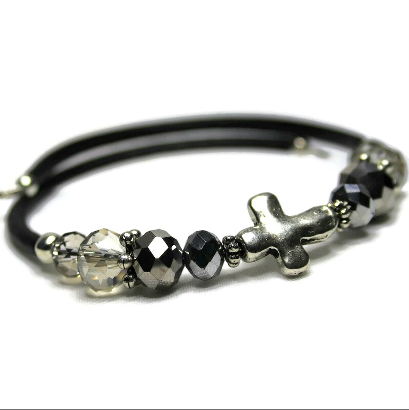 Wrap Bracelet - Silver Cross