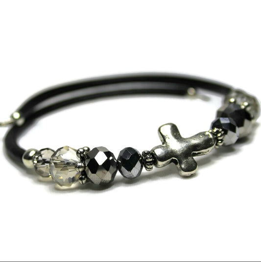 Wrap Bracelet - Silver Cross