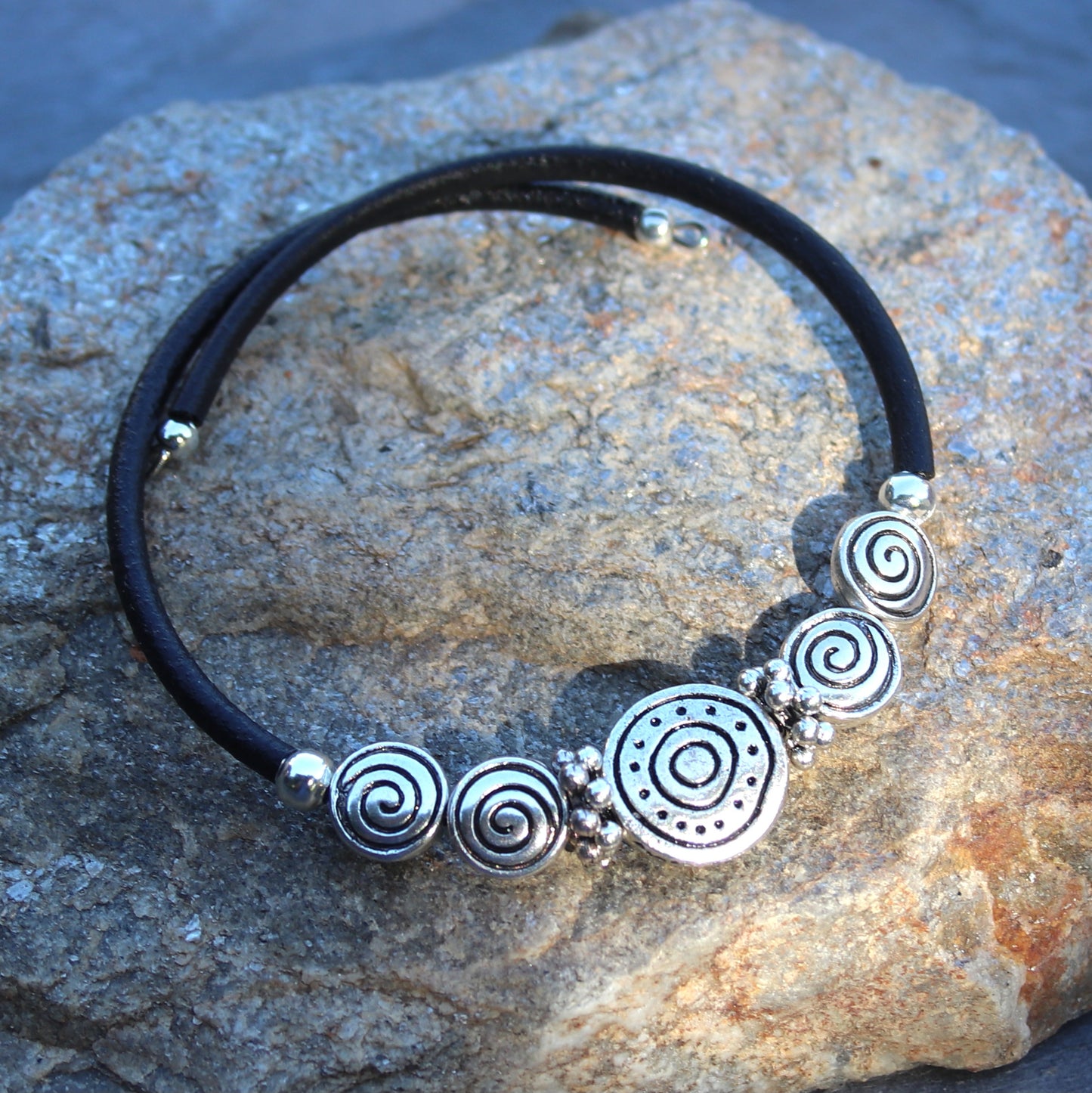 Wrap Bracelet - Silver Circles