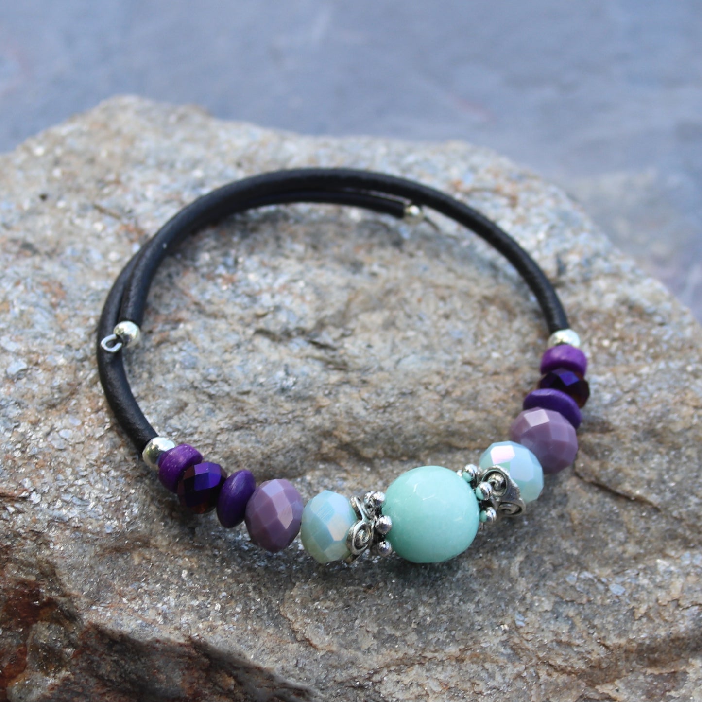 Wrap Bracelet - Seafoam Riverstone