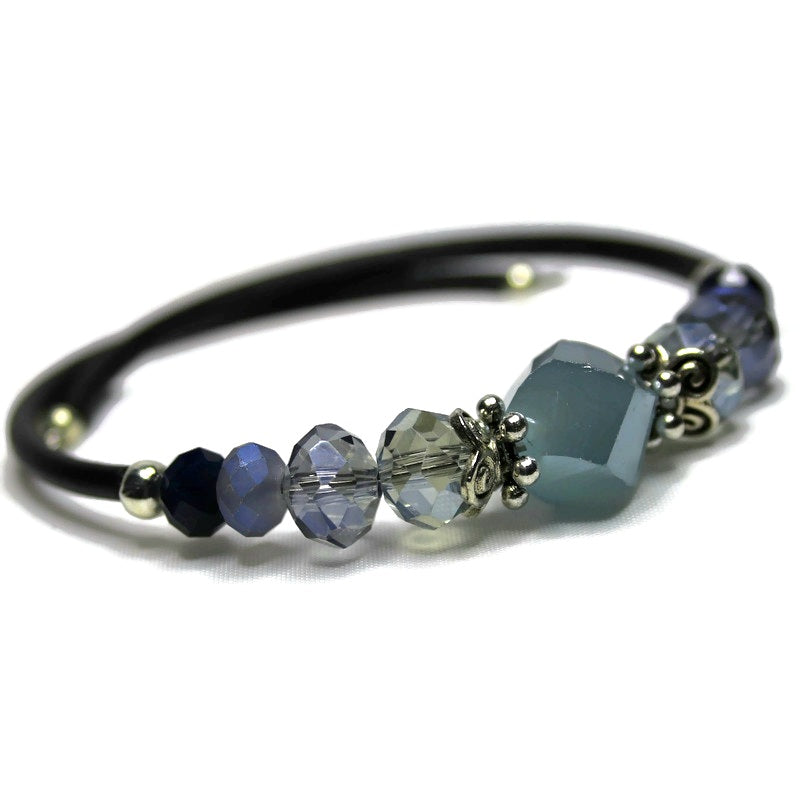 Wrap Bracelet & Earring Set - Denim Blues