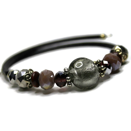 Wrap Bracelet - Gray Foil Glass