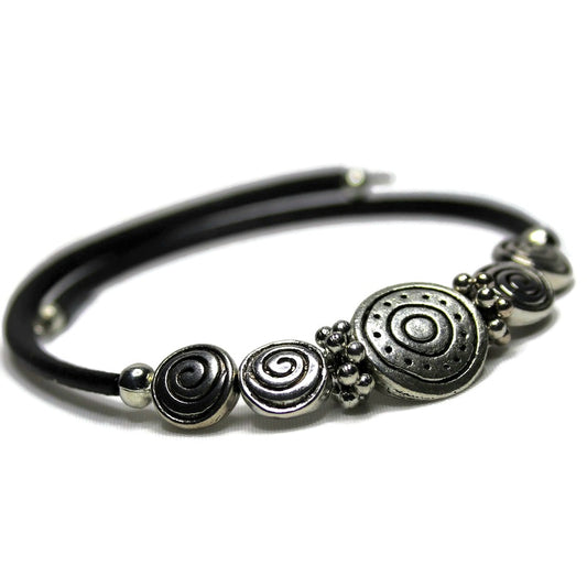 Wrap Bracelet - Silver Circles