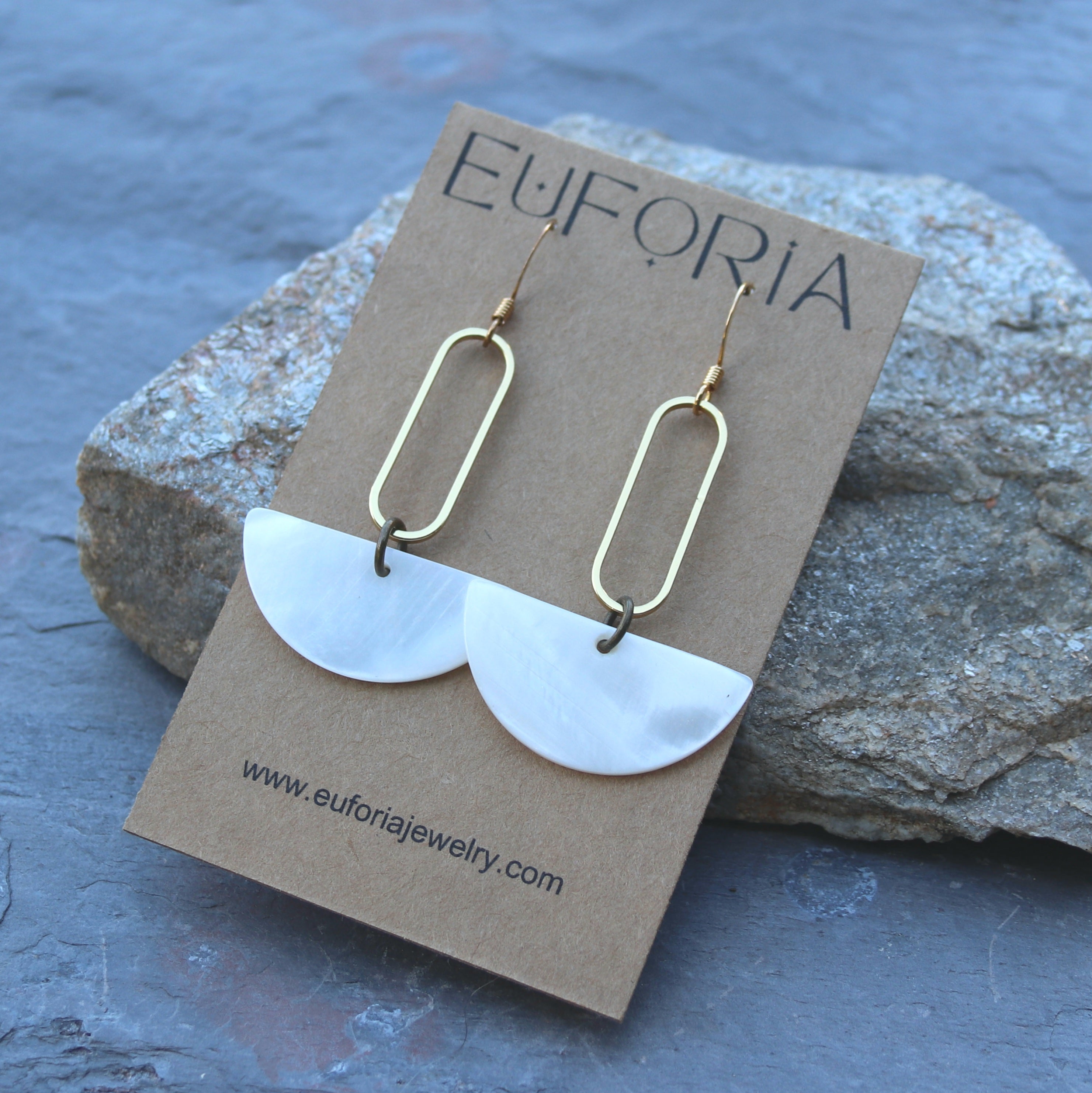 Half circle dangle on sale earrings