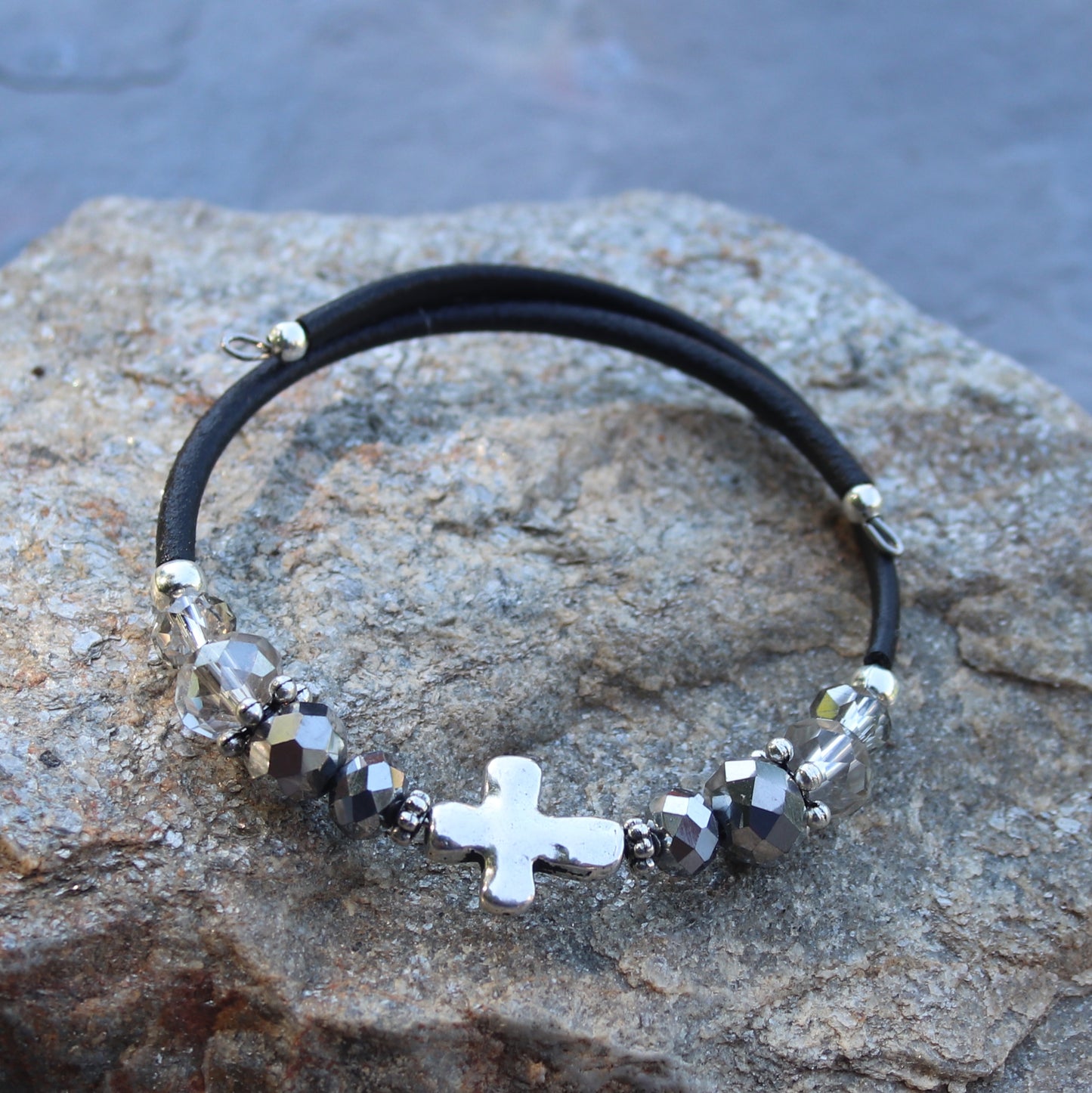 Wrap Bracelet - Silver Cross