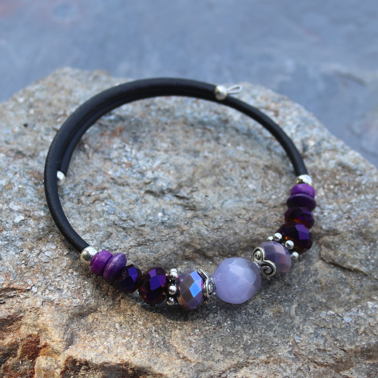Wrap Bracelet - Purple Cat's Eye