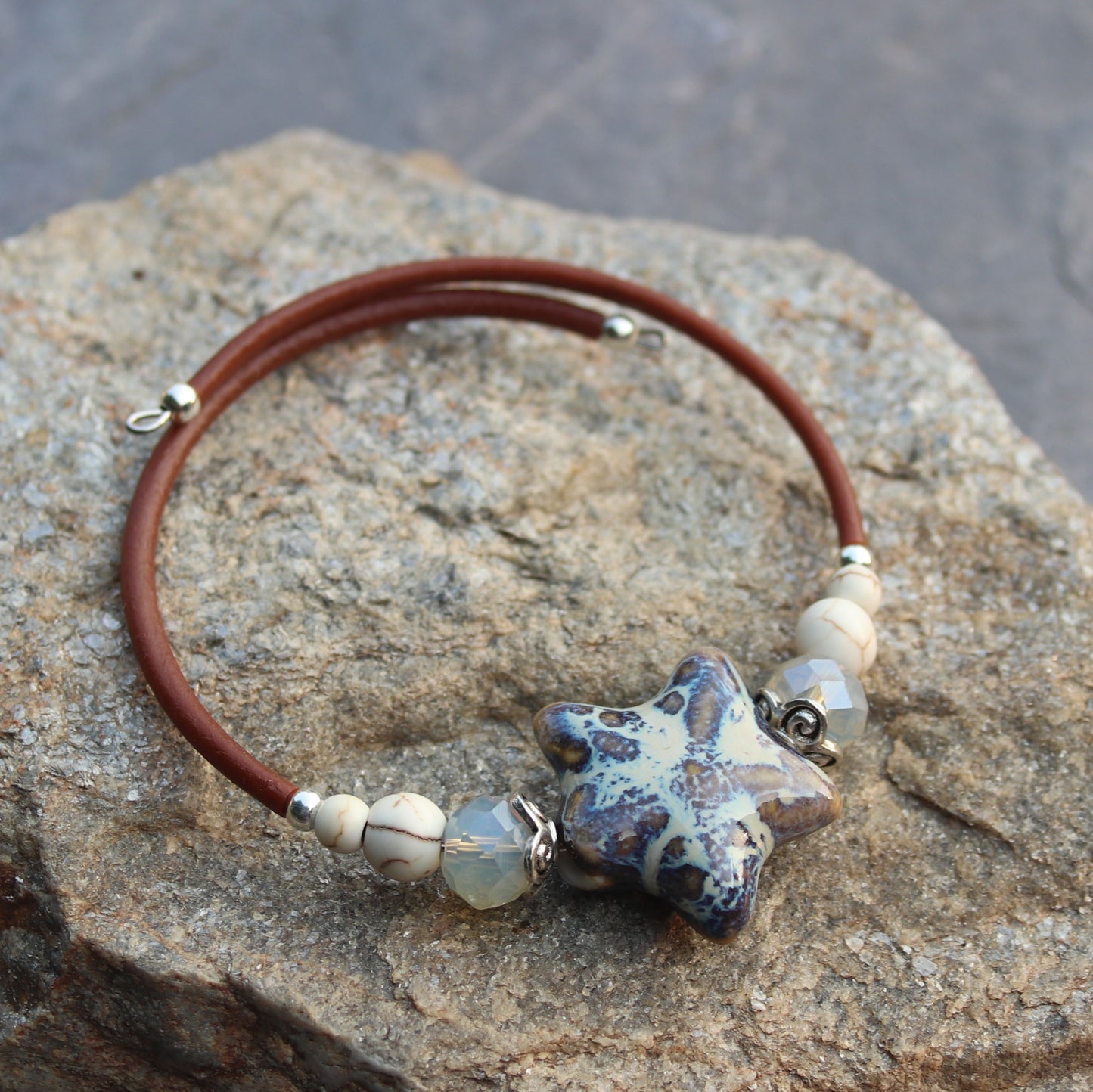 Wrap Bracelet - Ceramic Starfish