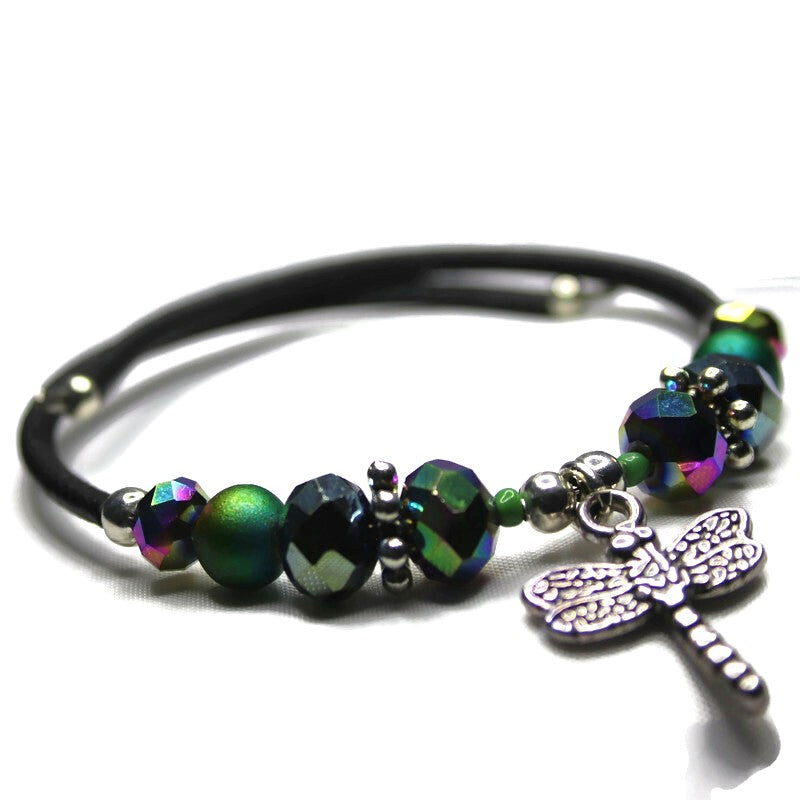 Wrap Bracelet & Earring Set - Dragonfly Charm