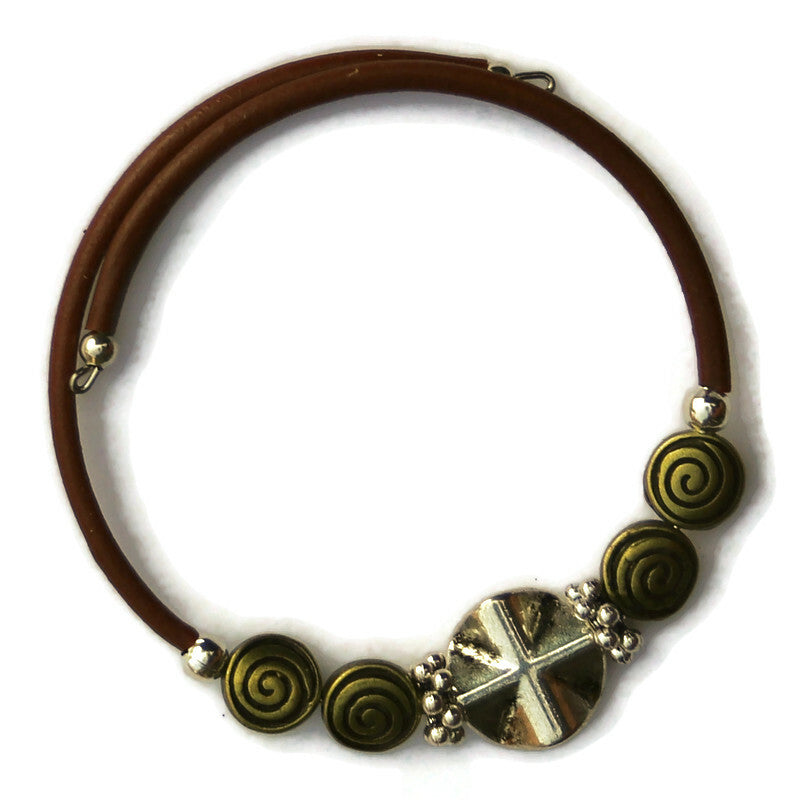 Wrap Bracelet & Earring Set - Mixed Metals