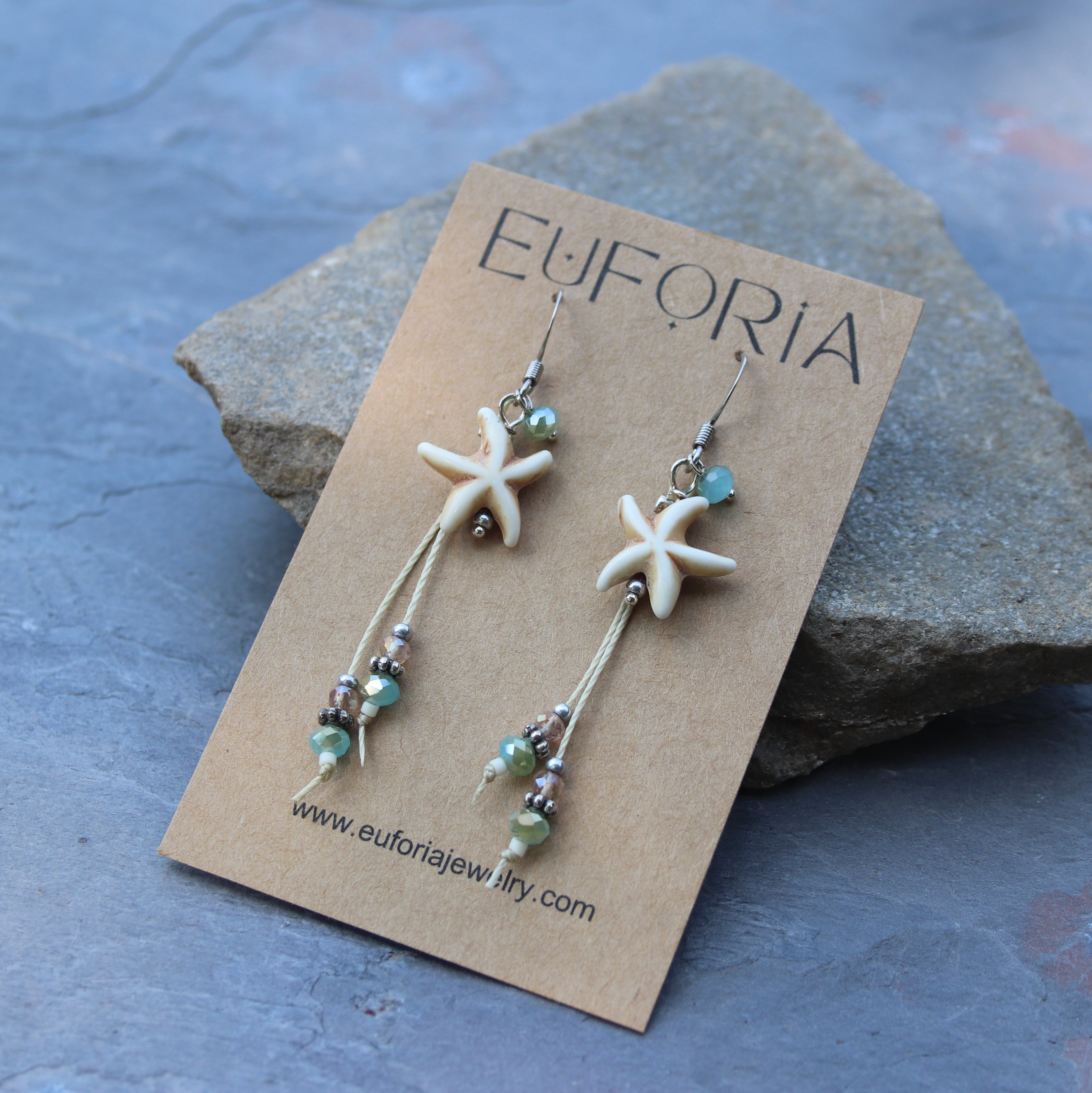 Beaded Tassle Earrings Starfish